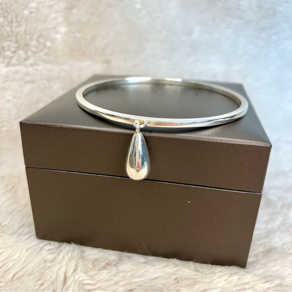 Gucci Sterling Silver Teardrop Bangle Bracelet Full Inclusion - Picture 6 of 13